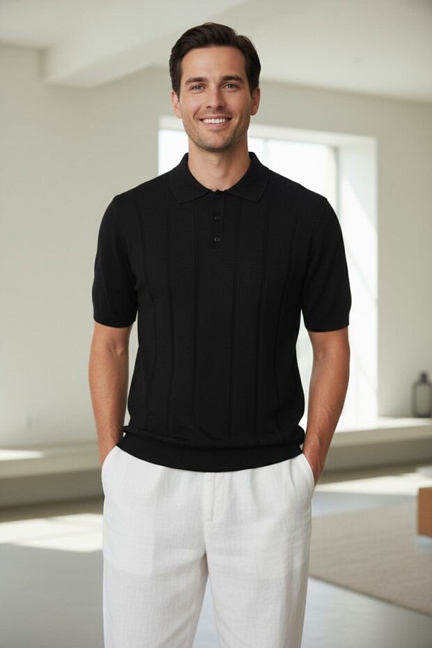 Polo Yaka Basic Tişört - 1