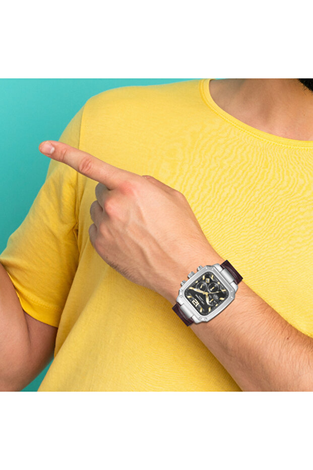 ساعة رجالية متعددة الوظائف بمينا أسود - LC08184.352 - 6