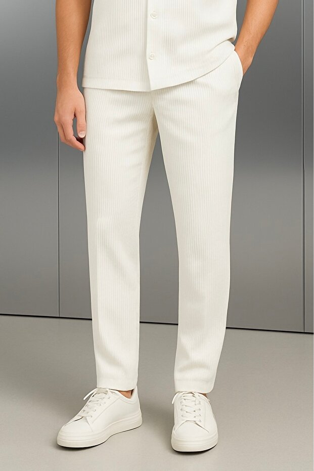Erkek Regular Fit Örme Pantolon - 3