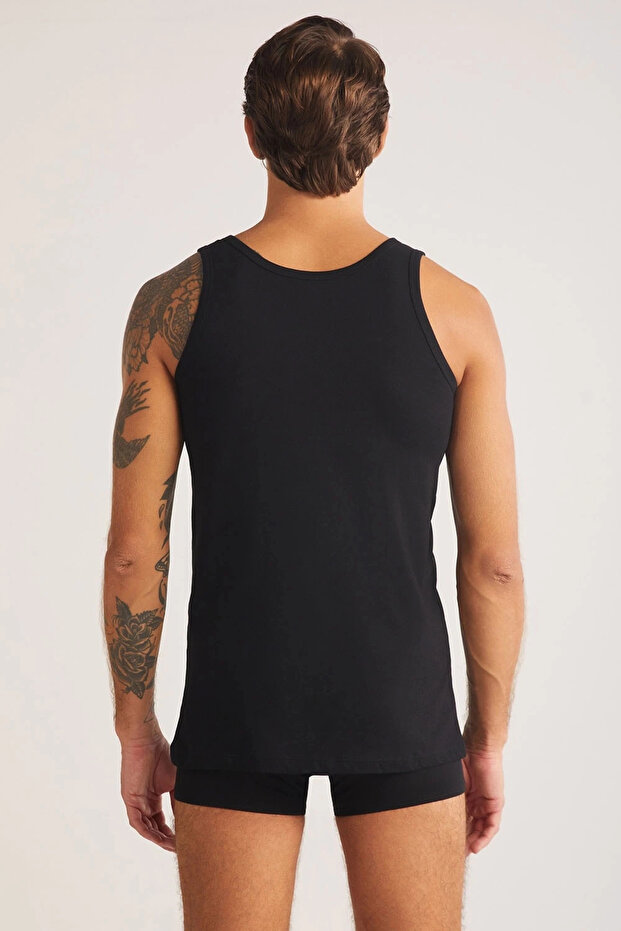 Henry Askılı 2'li Basic Erkek Atlet %100 Pamuk - 3