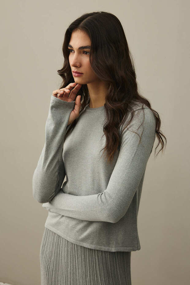 Fitilli Basic Pamuk Takım Gri - 8