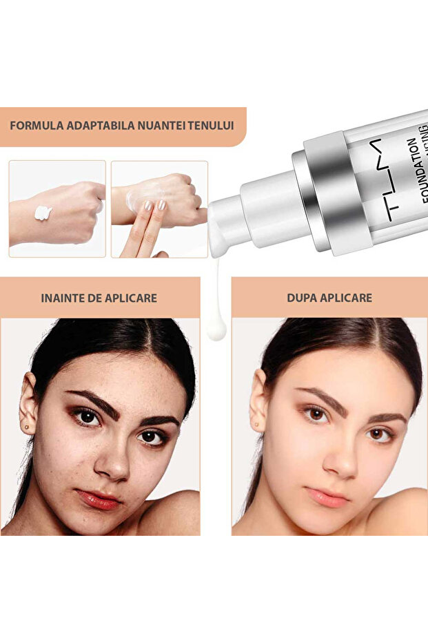 Color Changing Foundation, Adaptable to Skin Color, 16H Transfer Resistant, SPF 15, 30 ml - 4