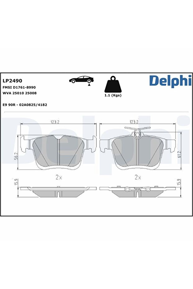 Brake pad set, rear, Audi A3, 8V7, 8VE, - 2