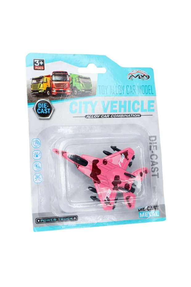 Die Cast Metal F-15 Like Fighter Aircraft Pink Camouflage