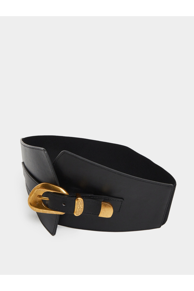 Women Wide Belt with Buckle Detail