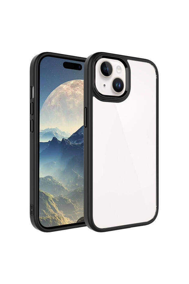 حافظة كروم متوافقة مع هاتف iPhone 15 Plus - أسود