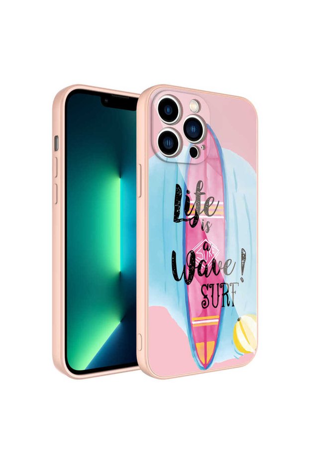 iPhone 12 Pro Compatible Camera Protected Patterned Hard Silicone Shrp Epoxy Case-No10