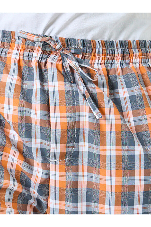 بيجامة قطنية متعددة المربعات - 3