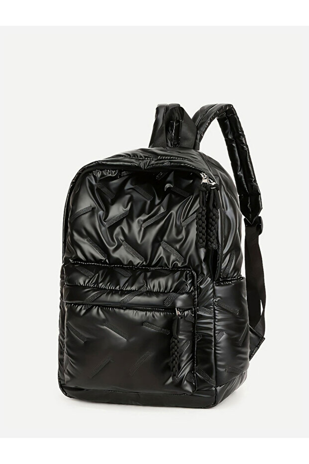 حقيبة ظهر مبطنة صلبة مع سحاب للإغلاق - 1