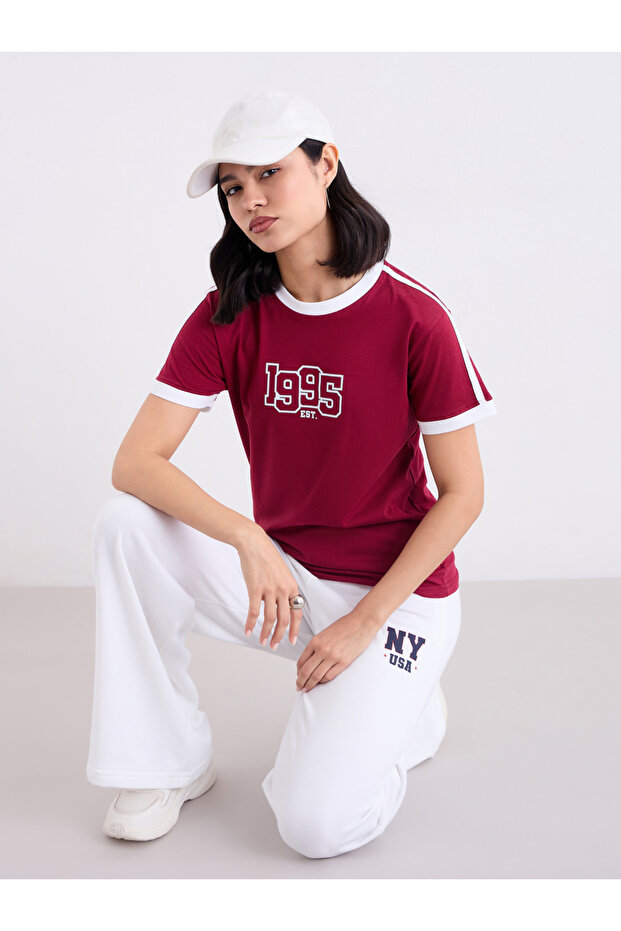 Women Off White Wide Leg Joggers