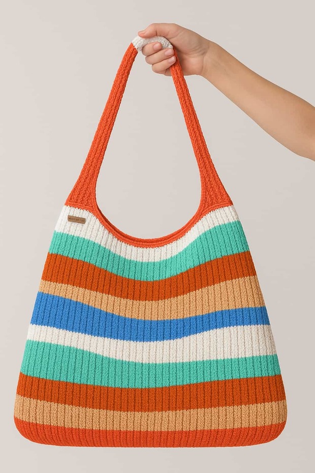 Riviera Knitted Wide Handle Bag (Lined)