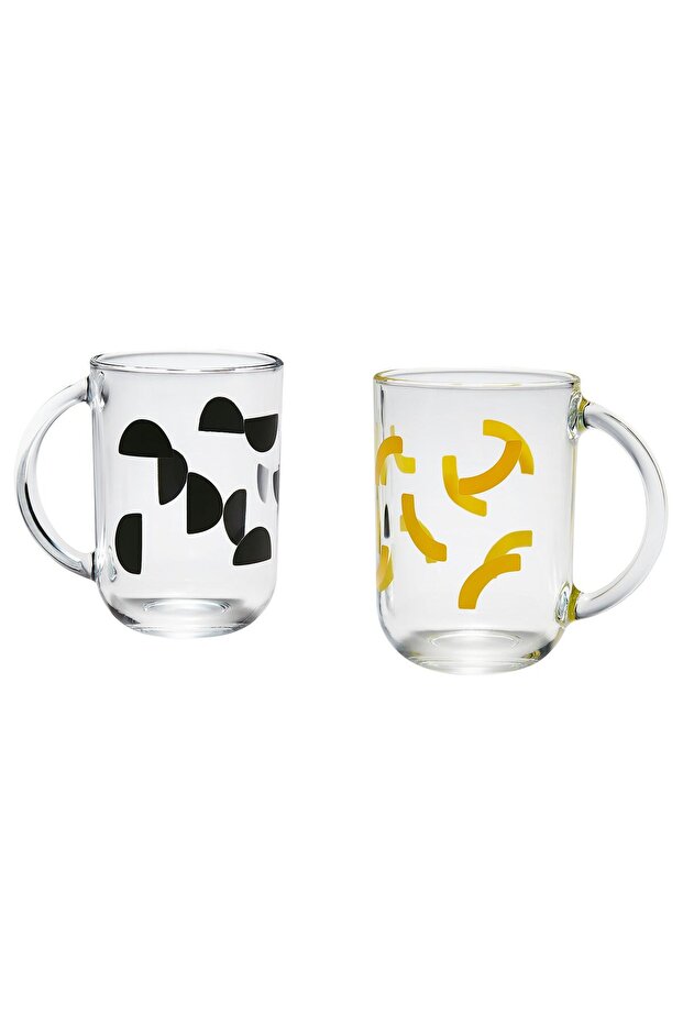 SKEDSTÖR Mug, mixed colours yellow/black, 30 cl