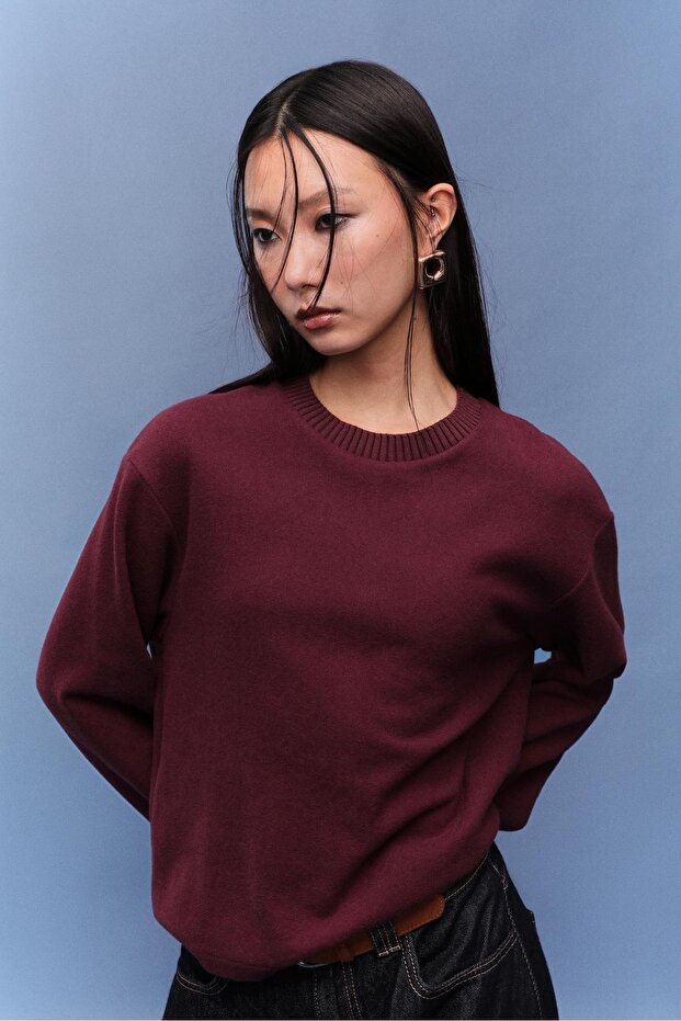 Bisiklet Yaka Örme Tişört - 2