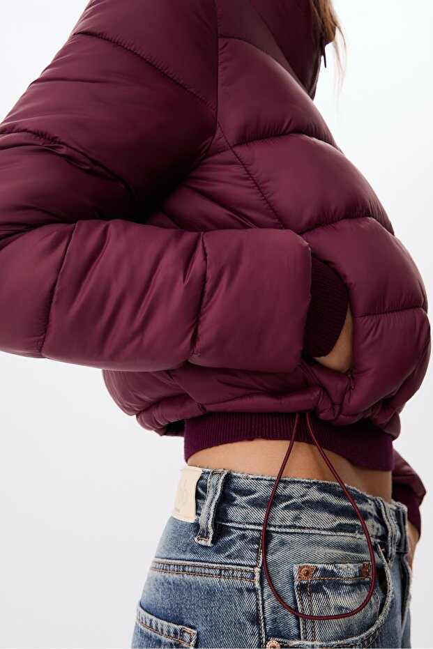 Dik Yakalı Şişme Mont - 2