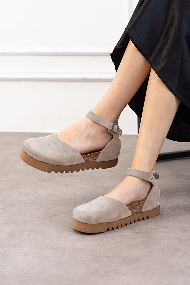 Zurich Genuine Leather Cork Sole Orthopedic Women's Ballet Flats