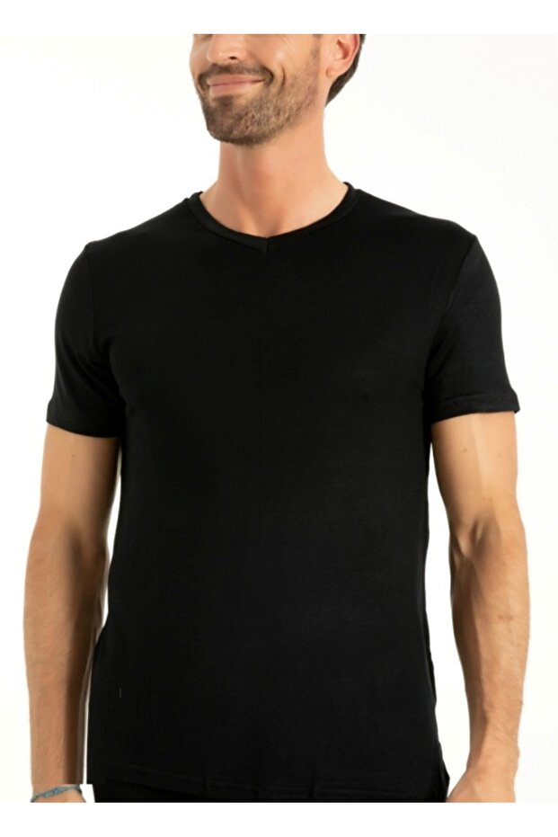 Modal Short Sleeve Crew Neck Men's Undershirt