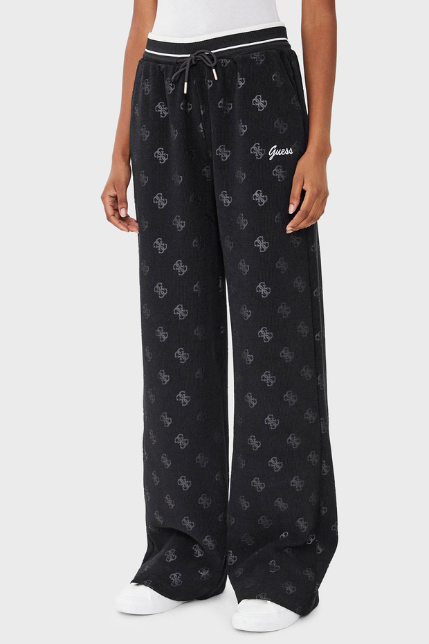 Paulina Loose Fit Normal Bel Geniş Paça Fitilli Logolu Pantolon V5BB00K1902 PANTOLON V5B - 1