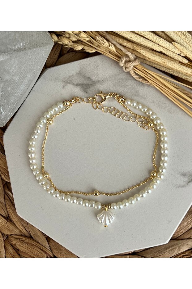 Akrilik İstiridyeli İkili Halhal - 3