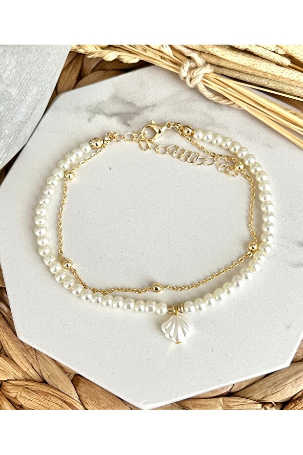 Akrilik İstiridyeli İkili Halhal - 1