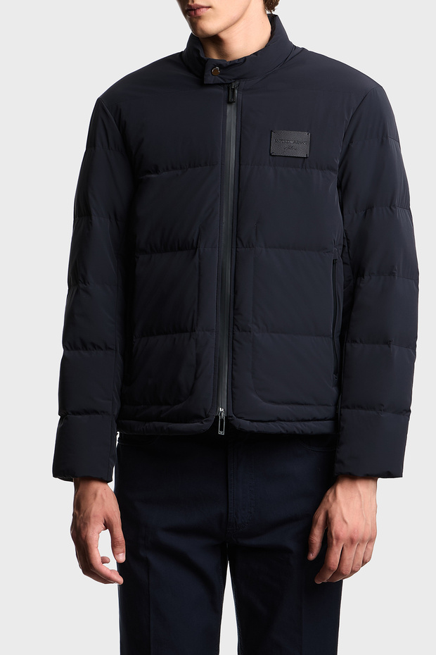 Quilted Logo Regular Fit Stand Collar Coat Men's Coat Em003278 Af18499 Ub118