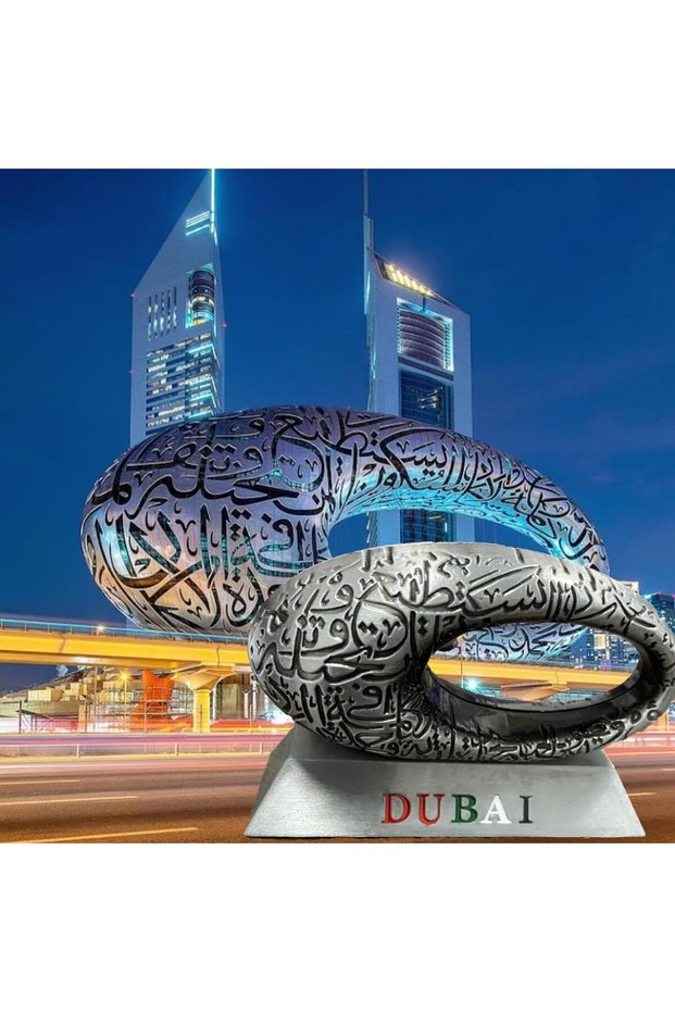 Cloudtail Dubai Museum of the Future 3D Sculpture, Elegant Table Decor and Souvenir, Silver Color Me