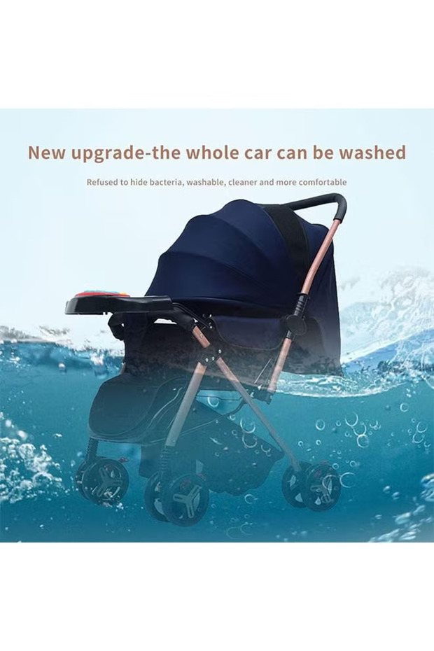 Folding Lightweight Stroller with Adjustable Handle and Two-Way Push with Detachable Music Keyboard - 5