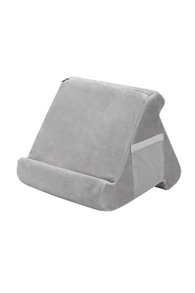 Gray Multifunctional Tablet Support Sponge Pillow Stand for Reading Books, Tablet Desktop Support