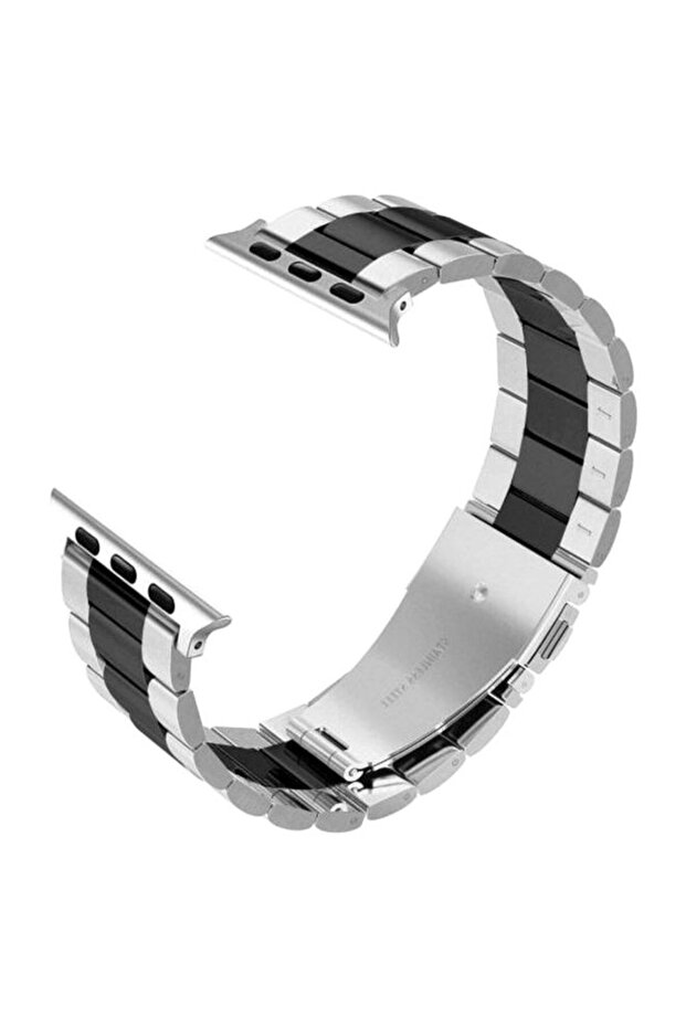 سوار بديل لساعة Apple Watch Series 3/4/5 فضي/أسود