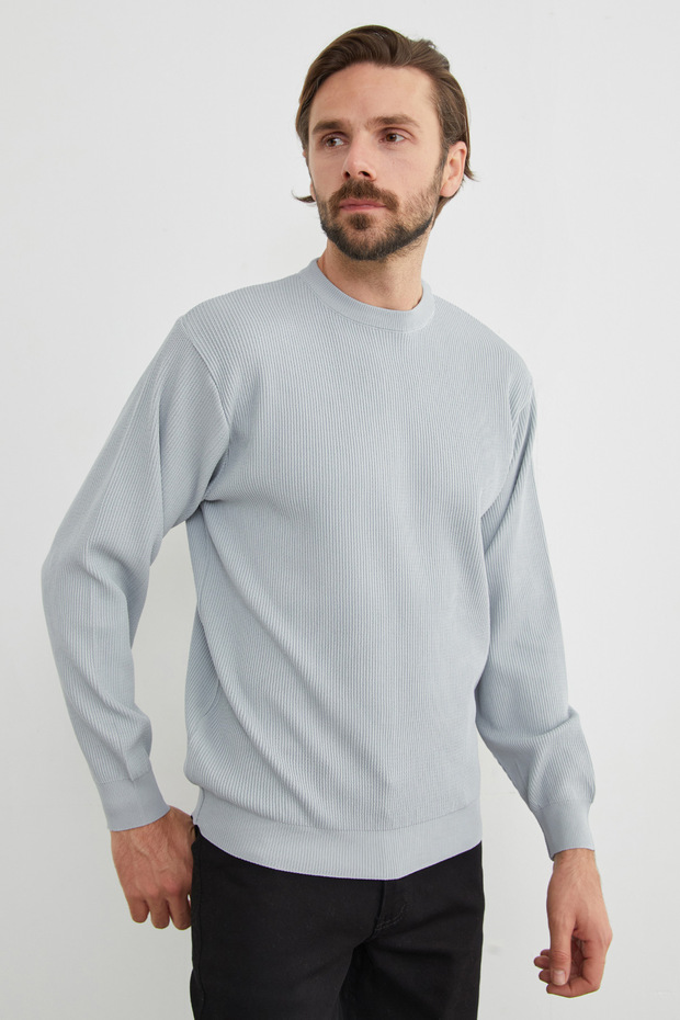 Basic Bisiklet Yaka Triko Kazak - 3