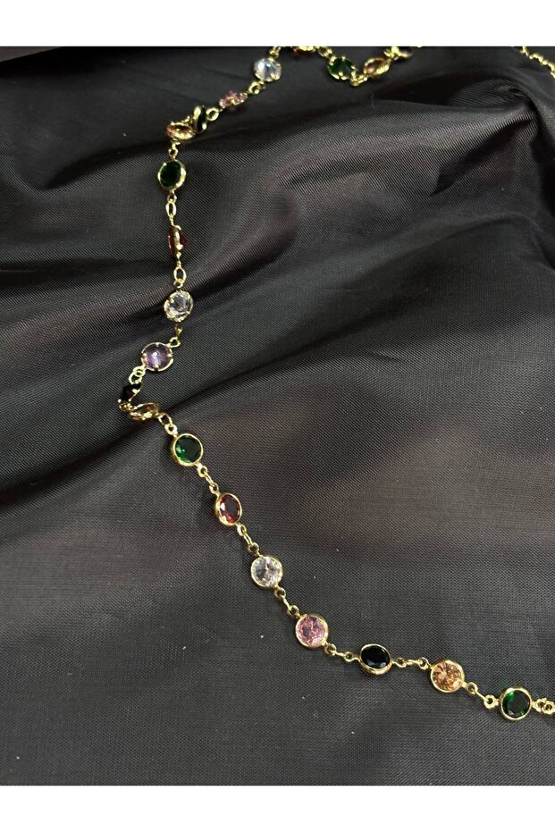 RENKLİ TAŞLI ÇELİK HALHAL (GÖBEK HALHAL) - 2