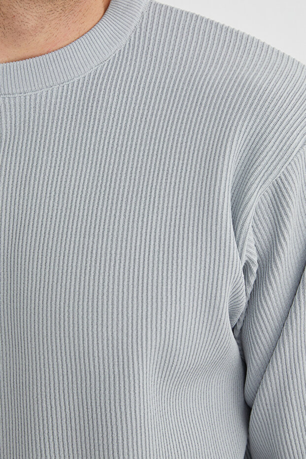 Basic Bisiklet Yaka Triko Kazak - 4