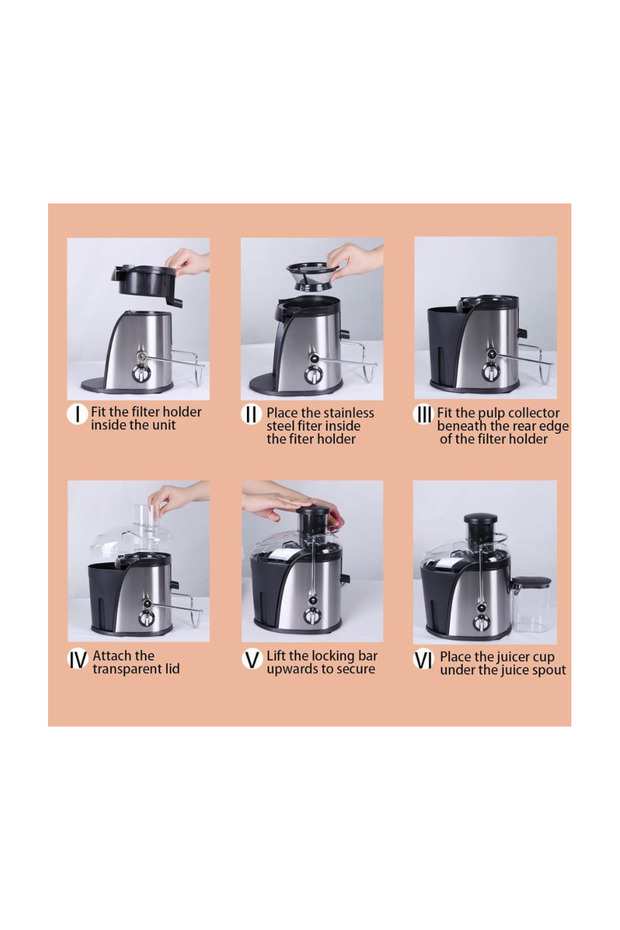 Centrifugal Juicer Extractor – 800W Electric Juicer with 3" Extra Wide Feed Chute, 2 Speed Modes - 3