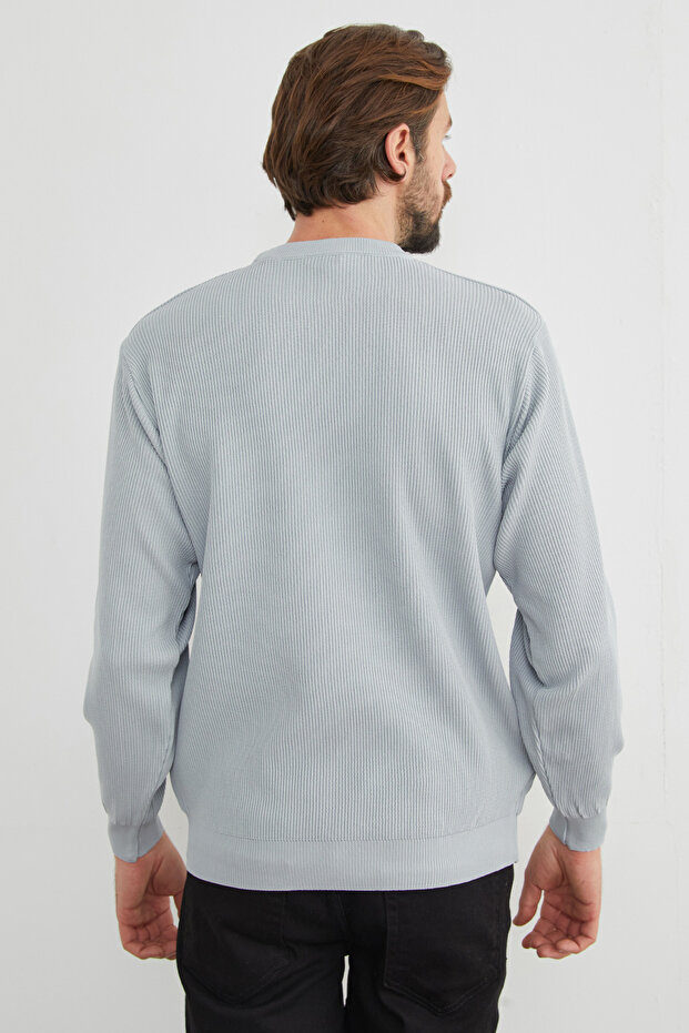 Basic Bisiklet Yaka Triko Kazak - 6