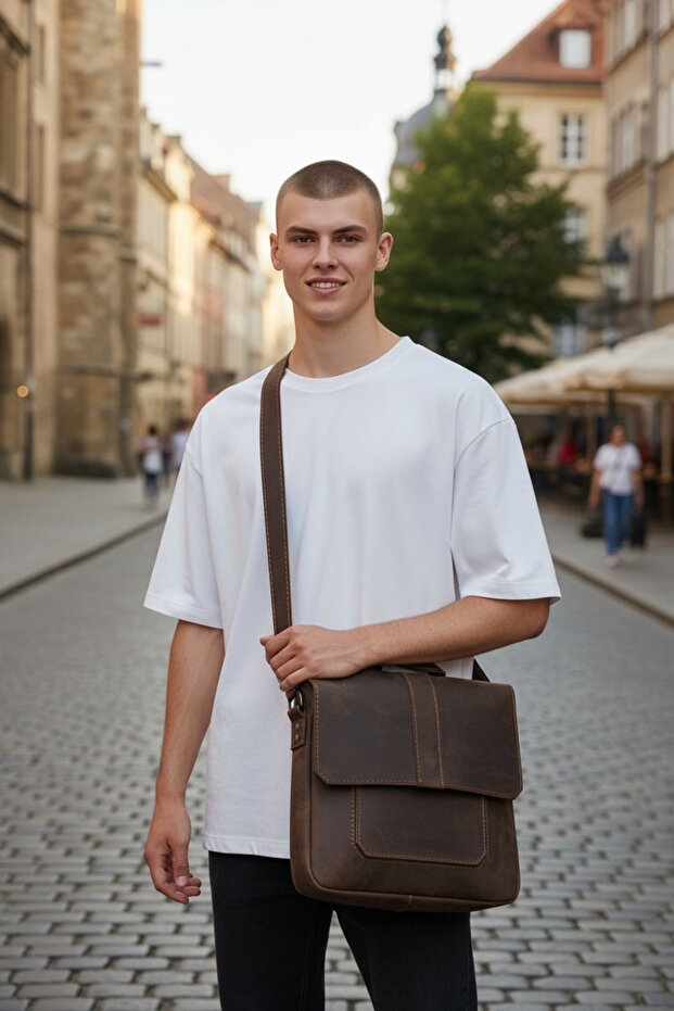 ERKEK POSTACI ÇANTASI %100 DERİ - 2