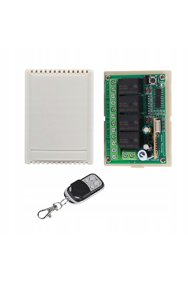 433MHz Relay Module with Remote Control – 4 Channels | 100m Range, 12V DC - 3
