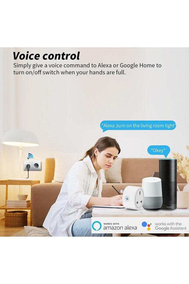 Smart WiFi Plug, 2 Pack 16A Smart Outlet Plug Socket for Home Appliances Automation Compatible with - 5