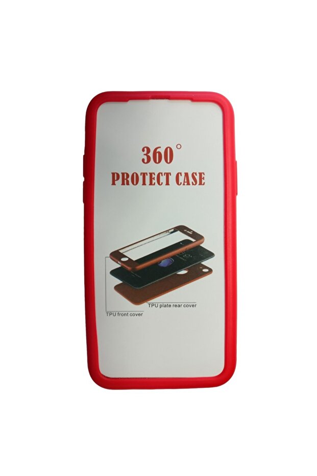 Apple iPhone X Full Silicone Case Red, - 3