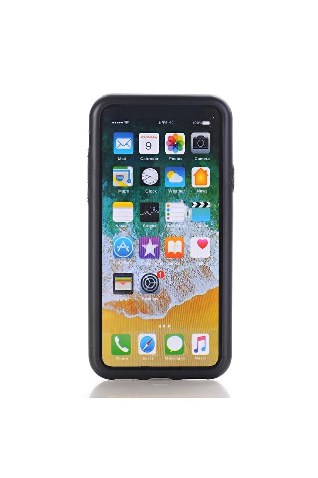 Husa Apple iPhone X Πλήρης Σιλικόνη Μαύρο - 5