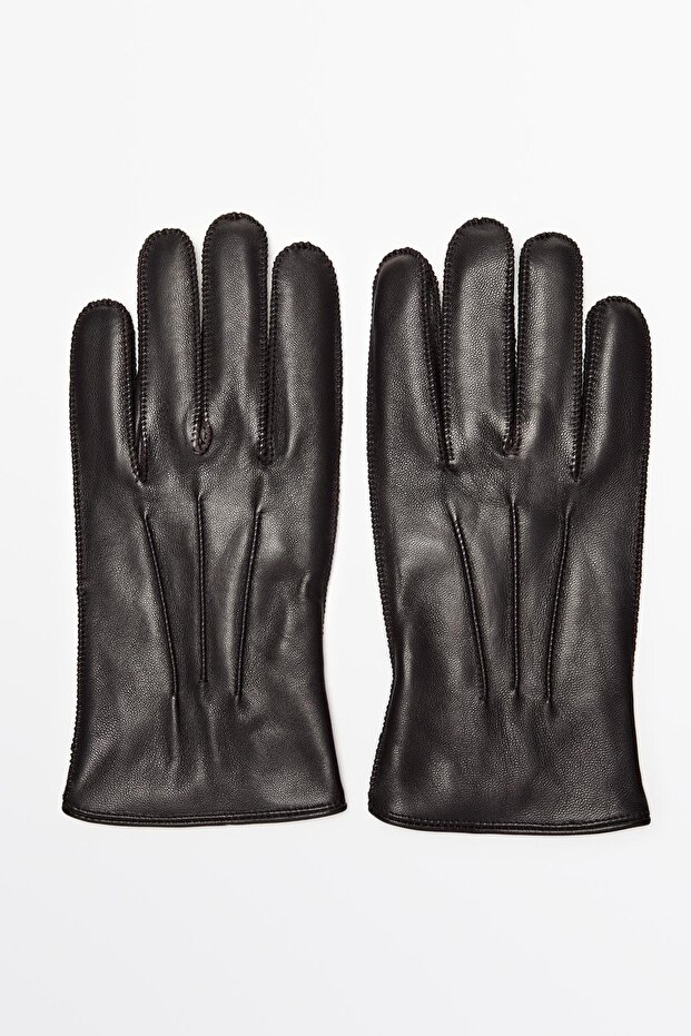 Napa yüzeyli deri eldiven - 2