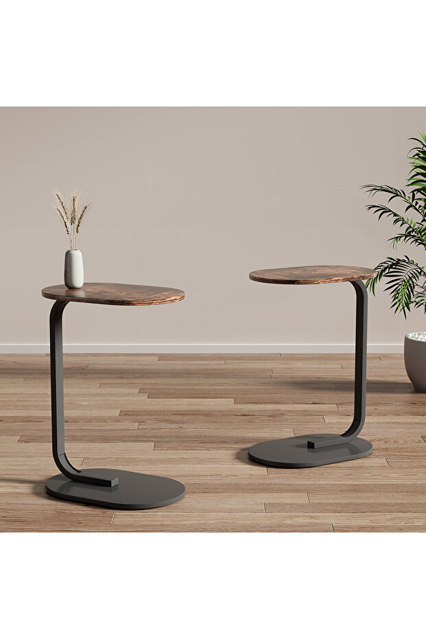 2pcs 45*30*60cm C-Shaped Coffee Table Sofa Side Table End Table Small Coffee Table Couch Table - 3