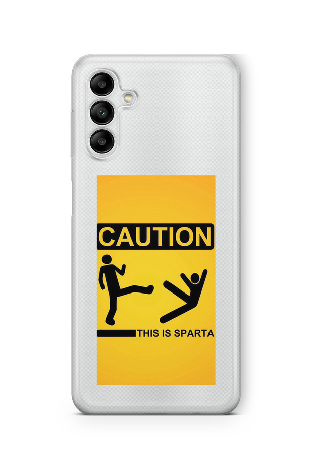 حافظة شفافة مطبوعة بتصميم This Is Sparta متوافقة مع هاتف Samsung Galaxy A17