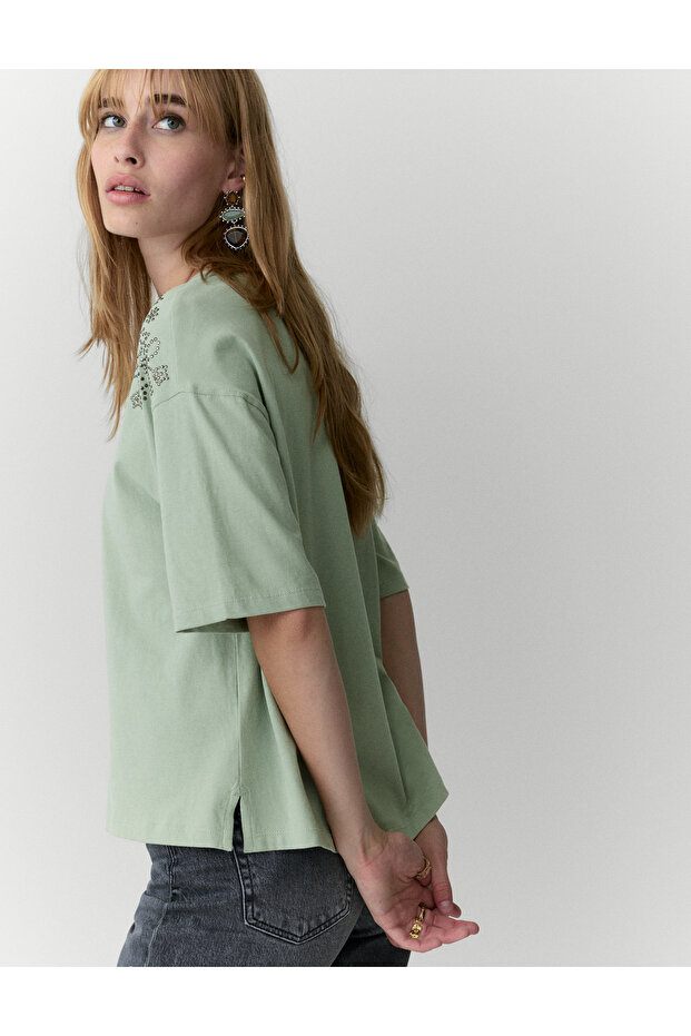 Per Una Pamuklu Oversize Tişört - 4