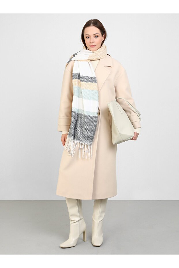 شال كتف منقوش - الخردل - - 1