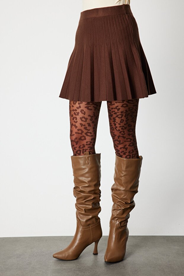 Piliseli Mini Triko Etek - 6