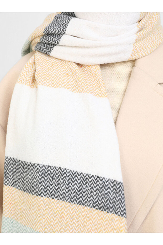 شال كتف منقوش - الخردل - - 6