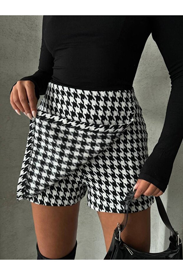 2 Düğmeli Kışlık Şort Etek - 3