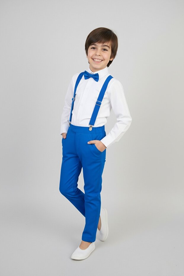 Boy's Pants, Suspender, Bow Tie, Shirt Special Occasion Set 3 Pieces October 29 April 23