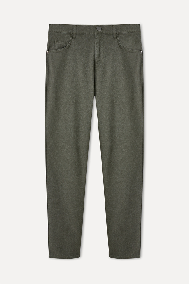 Men's Brown Slim Straight Fit Trousers