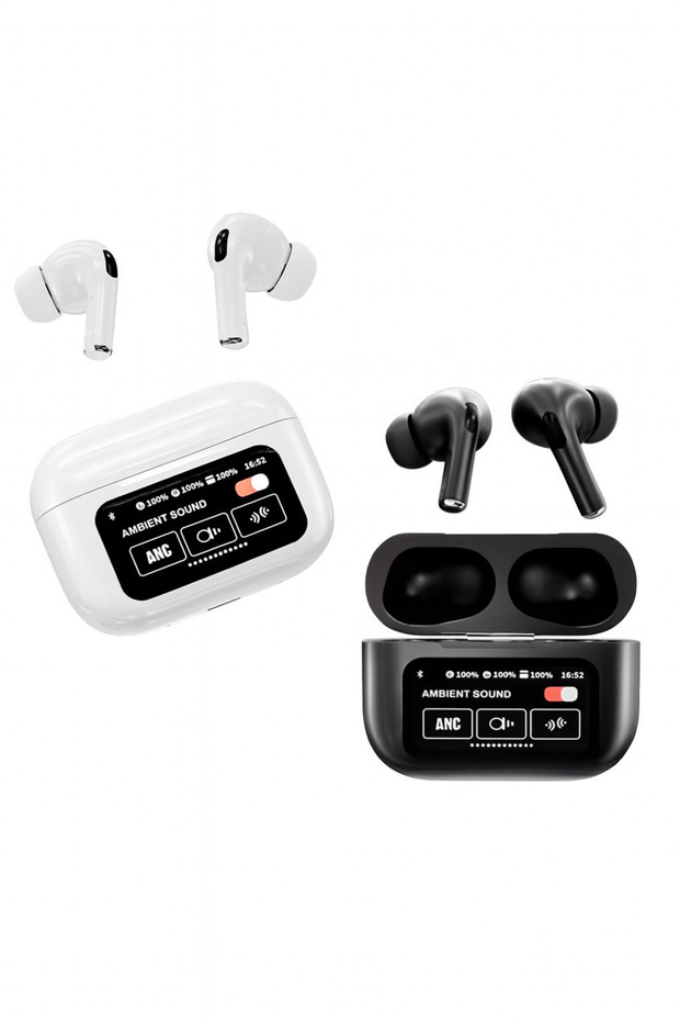 Dokunmatik Ekranlı Bluetooth Kablosuz Kulaklık ANC Gürültü Engelleme Modlu Şarj Kutulu HD Mikrofon - 2