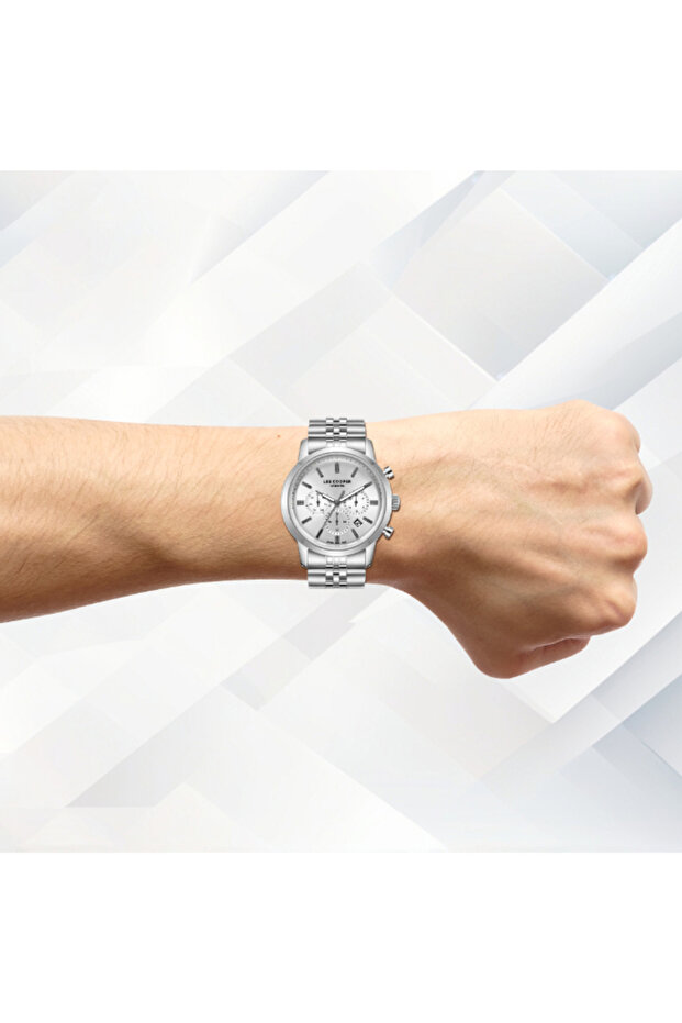 ساعة رجالية متعددة الوظائف بمينا فضي - LC08187.330 - 7